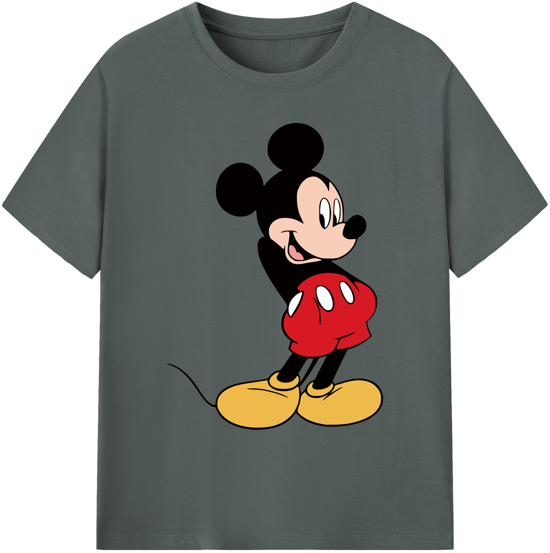 ミッキーマウス Mickey Mouse 綿100％ メンズ半袖Tシャツ｜肌触りやわらか＆通気性